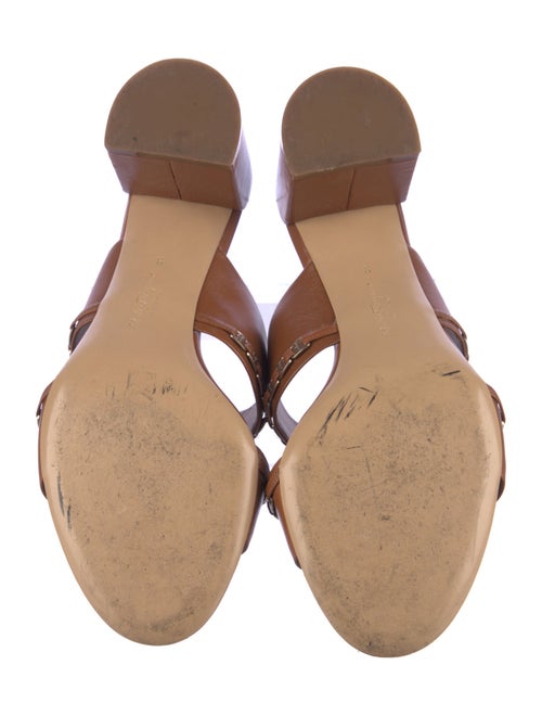 Salvatore Ferragamo Leather Chain-Link Accents Slides