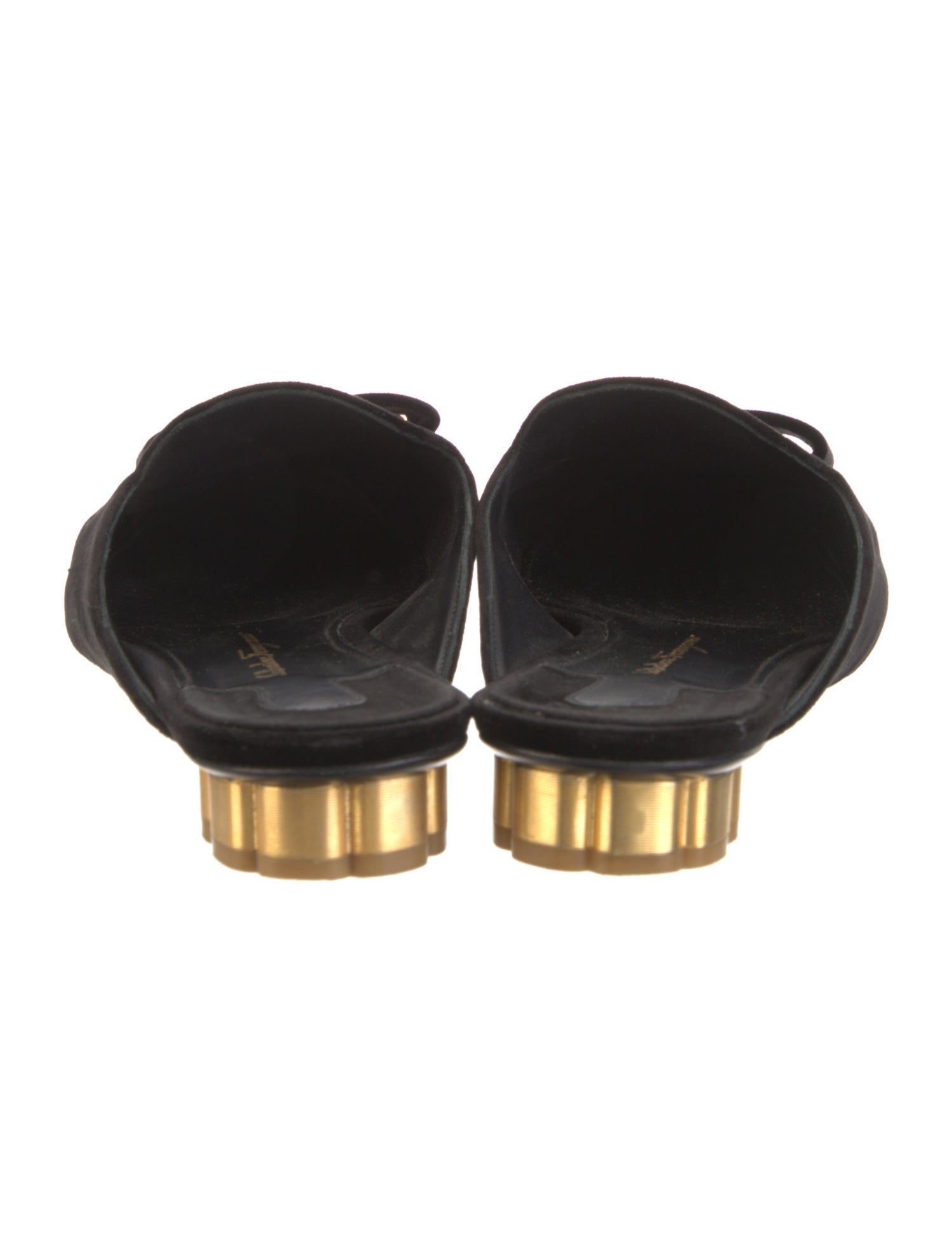 Salvatore Ferragamo Velvet Bow Accents Mules