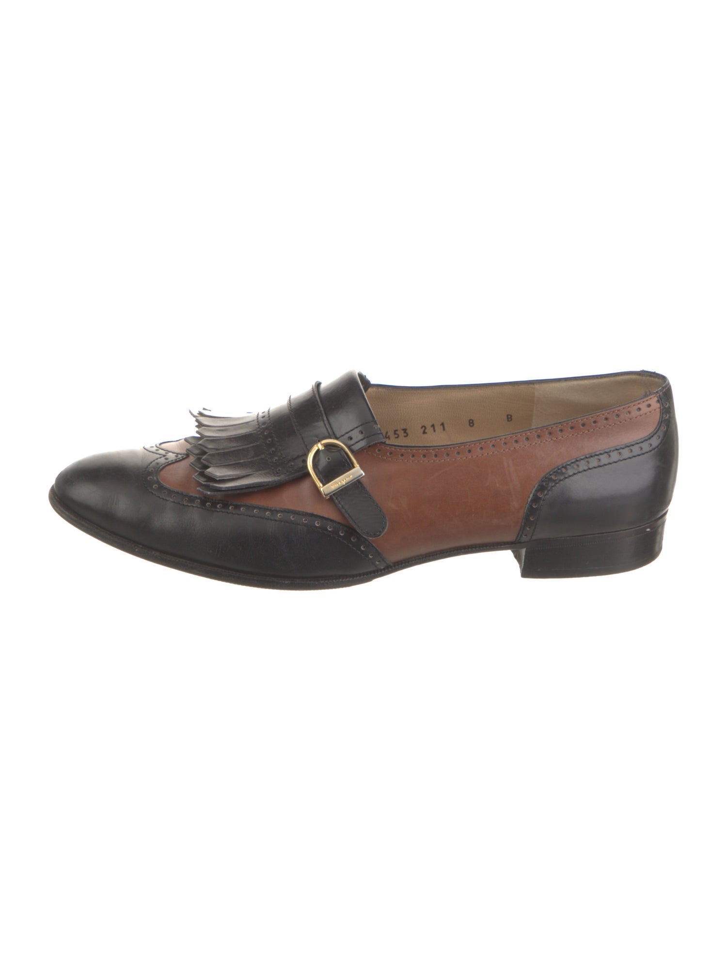 Salvatore Ferragamo Leather Colorblock Pattern Loafers