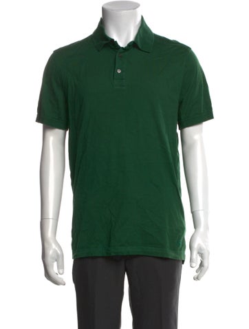 Pre-owned Ferragamo Collar Short Sleeve Polo Shirt In Green