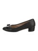 Salvatore Ferragamo Leather Bow Accents Flats