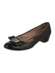 Salvatore Ferragamo Leather Bow Accents Flats
