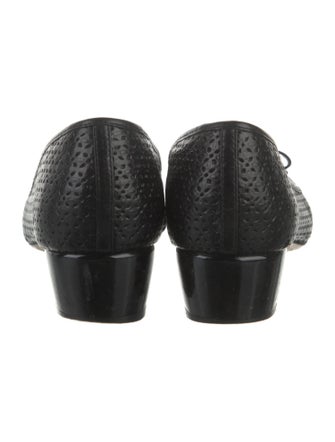 Salvatore Ferragamo Leather Bow Accents Flats