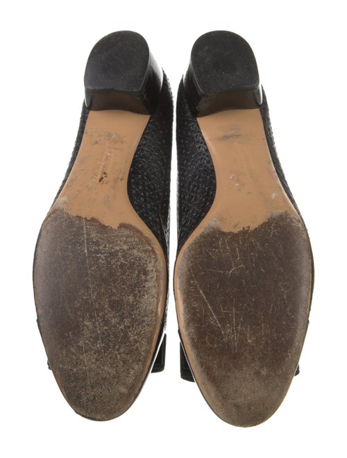 Salvatore Ferragamo Leather Bow Accents Flats