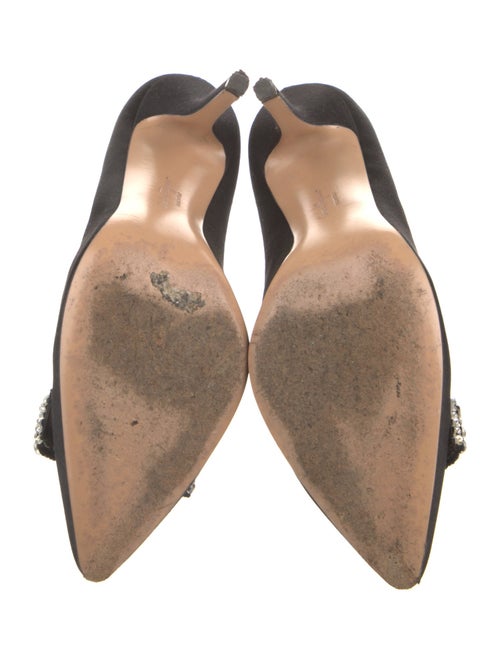 Salvatore Ferragamo Satin Crystal Embellishments Pumps