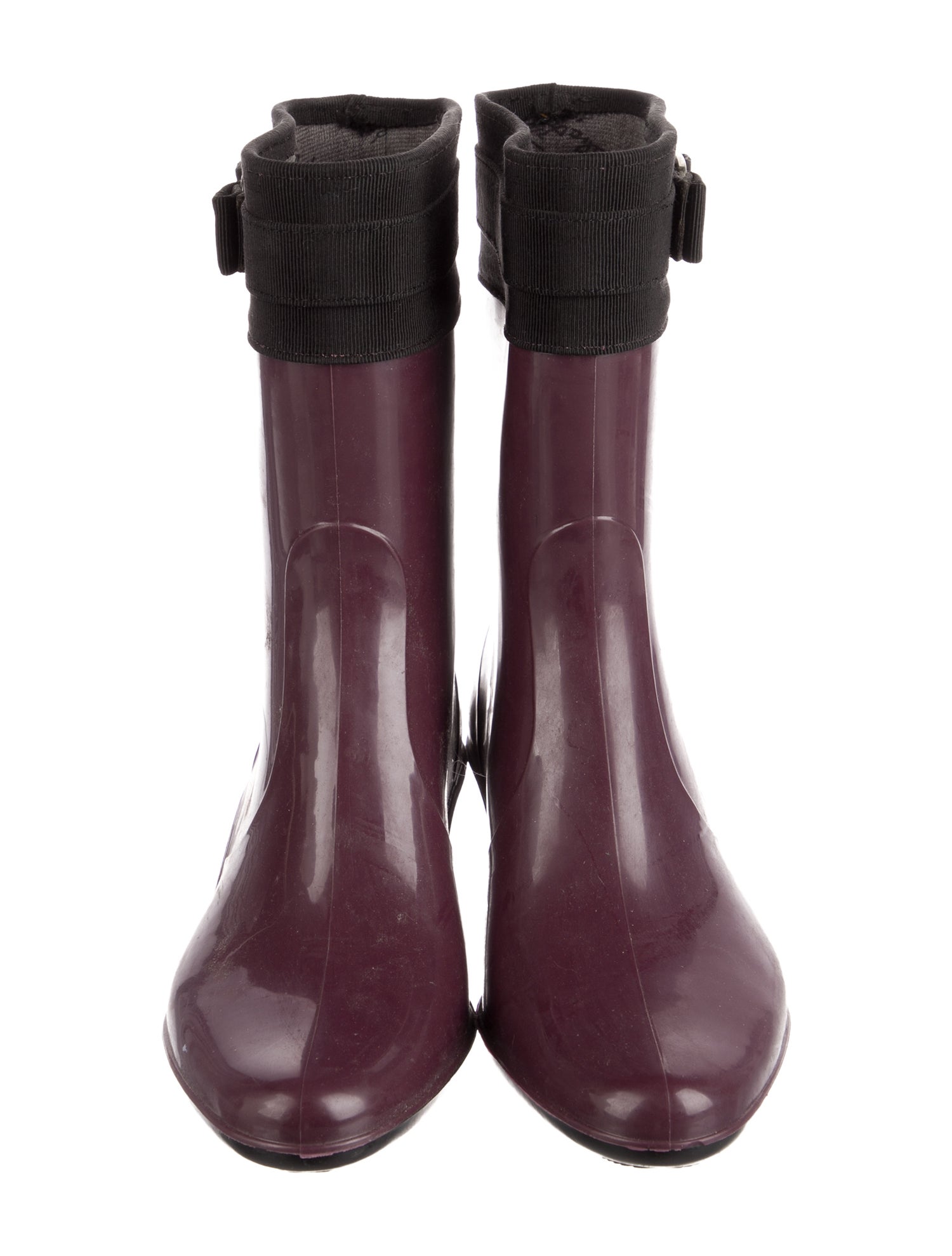 Salvatore Ferragamo Vara Bow Accent Rubber Rain Boots