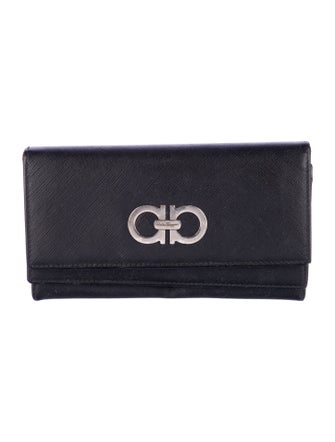 Salvatore Ferragamo Gancini Logo Leather Continental Wallet
