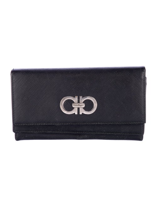 Salvatore Ferragamo Gancini Logo Leather Continental Wallet