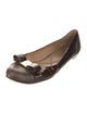 Salvatore Ferragamo Patent Leather Animal Print Ballet Flats