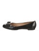 Salvatore Ferragamo Patent Leather Bow Accents Ballet Flats