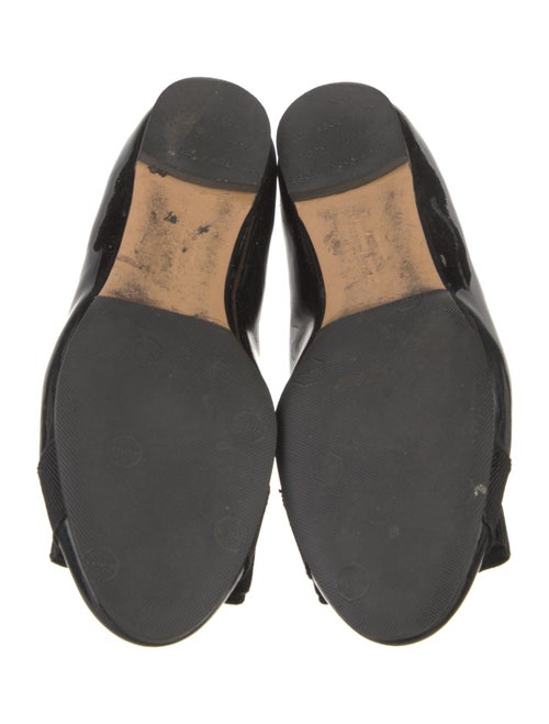 Salvatore Ferragamo Patent Leather Bow Accents Ballet Flats