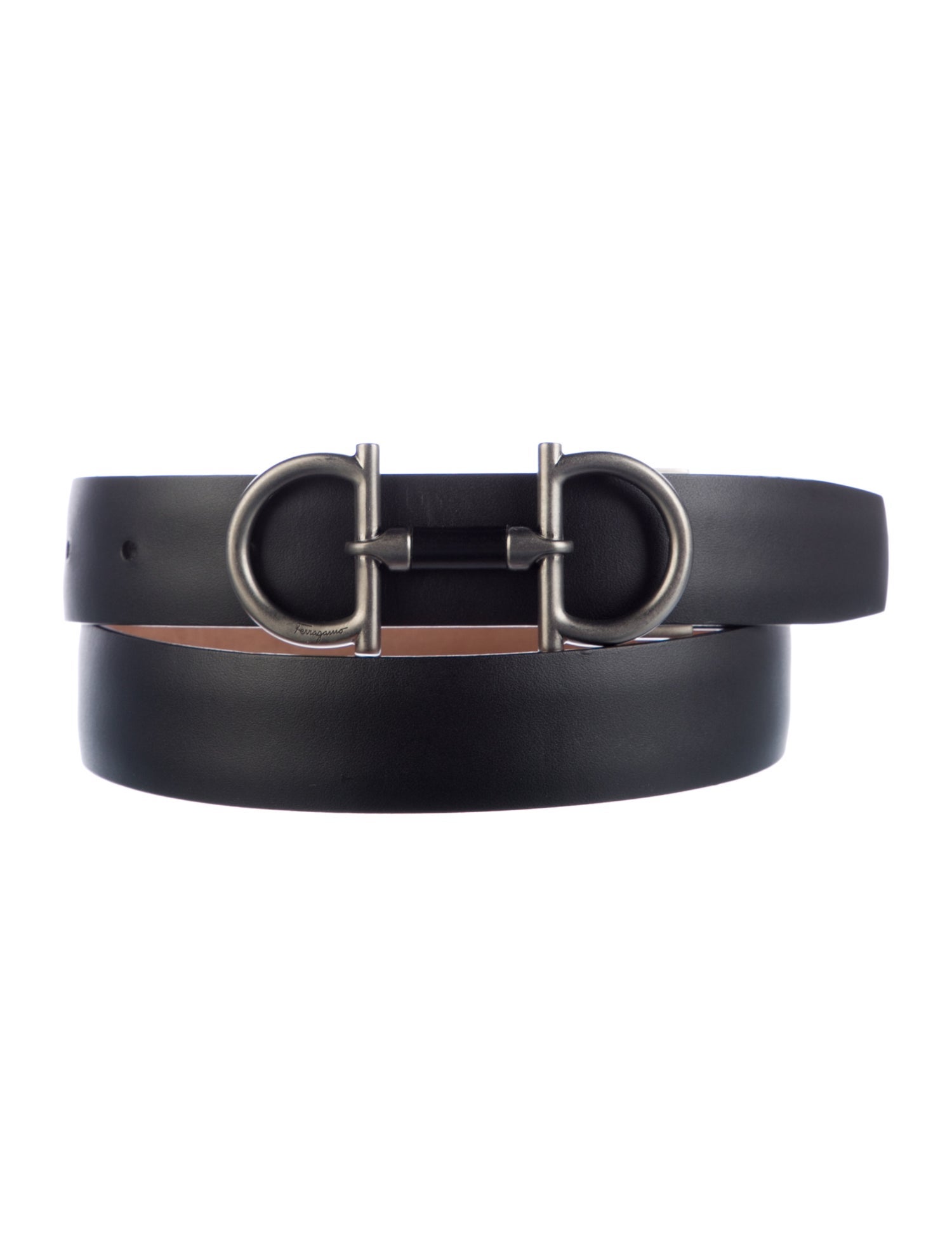 Salvatore Ferragamo Gancini Logo Leather Belt Kit