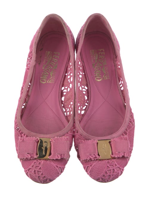 Salvatore Ferragamo Lace Lace Pattern Ballet Flats