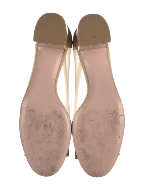 Salvatore Ferragamo Patent Leather Mesh Accents Pumps