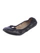 Salvatore Ferragamo Leather Bow Accents Ballet Flats