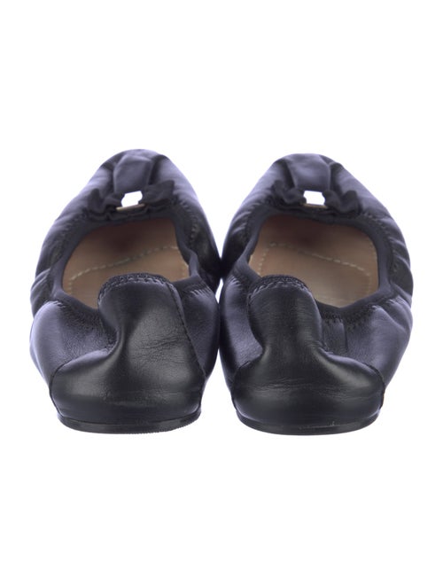 Salvatore Ferragamo Leather Bow Accents Ballet Flats