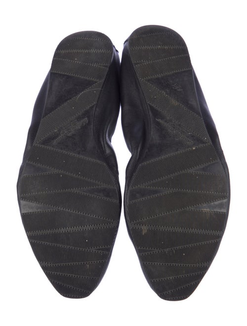 Salvatore Ferragamo Leather Bow Accents Ballet Flats