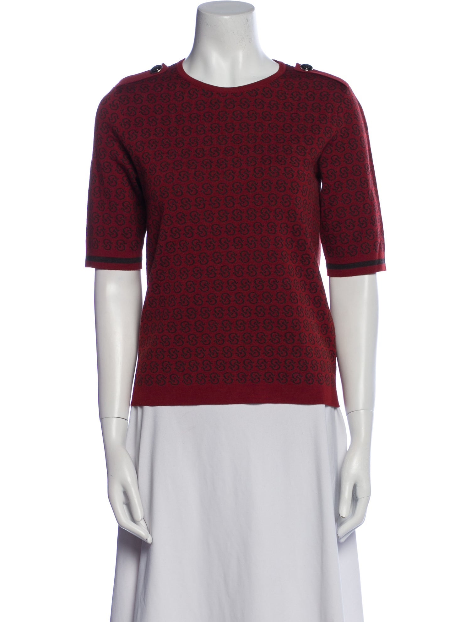 Salvatore Ferragamo Virgin Wool Crew Neck Top w/ Tags