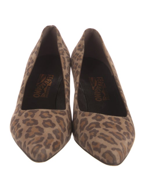 Salvatore Ferragamo Suede Animal Print Pumps