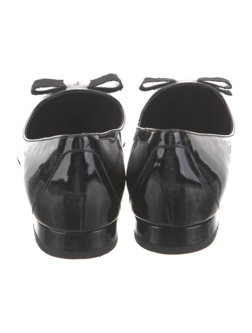 Salvatore Ferragamo Patent Leather Bow Accents Flats