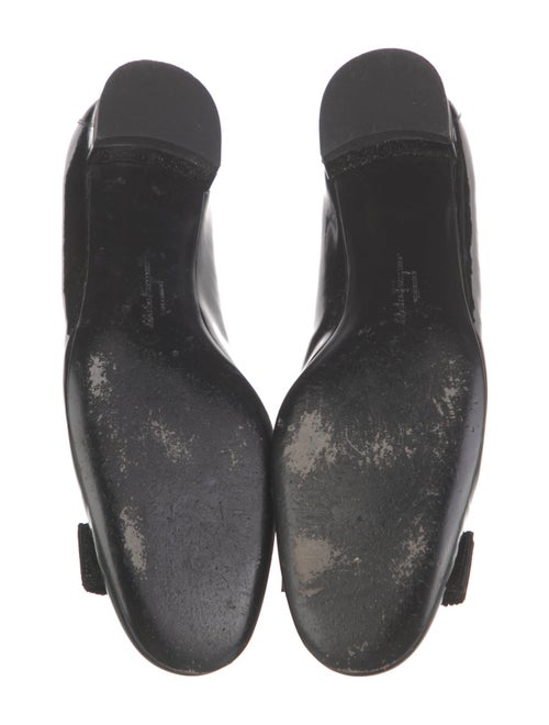 Salvatore Ferragamo Patent Leather Bow Accents Flats