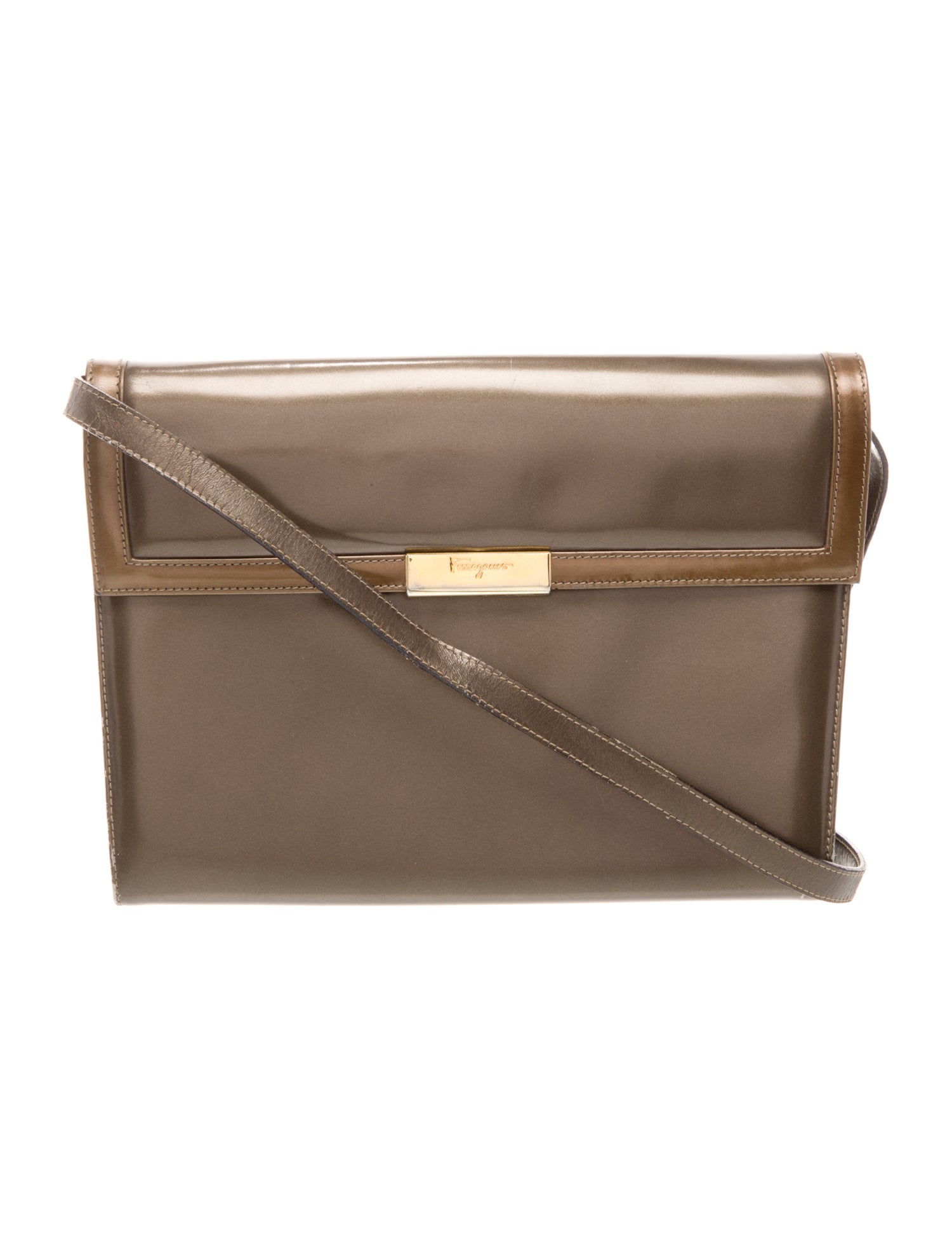 Salvatore Ferragamo Patent Leather Crossbody Bag Vintage