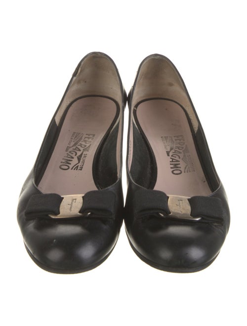 Salvatore Ferragamo Leather Bow Accents Pumps