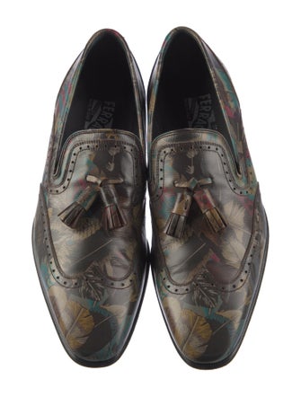 Salvatore Ferragamo Leather Printed Loafers