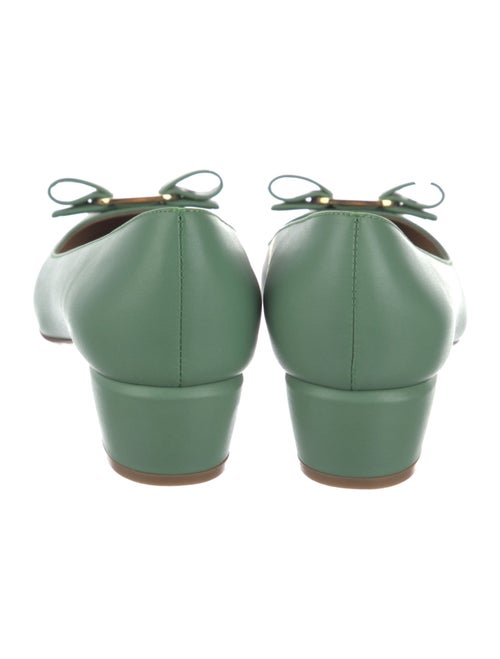 Salvatore Ferragamo Leather Bow Accents Pumps