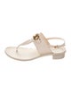 Salvatore Ferragamo Gancini Logo Leather T-Strap Sandals