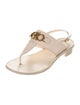 Salvatore Ferragamo Gancini Logo Leather T-Strap Sandals