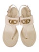 Salvatore Ferragamo Gancini Logo Leather T-Strap Sandals