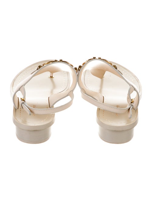 Salvatore Ferragamo Gancini Logo Leather T-Strap Sandals