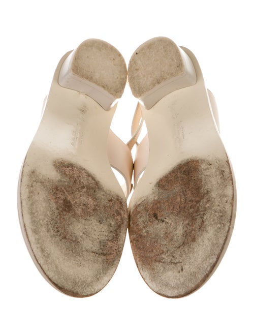 Salvatore Ferragamo Gancini Logo Leather T-Strap Sandals