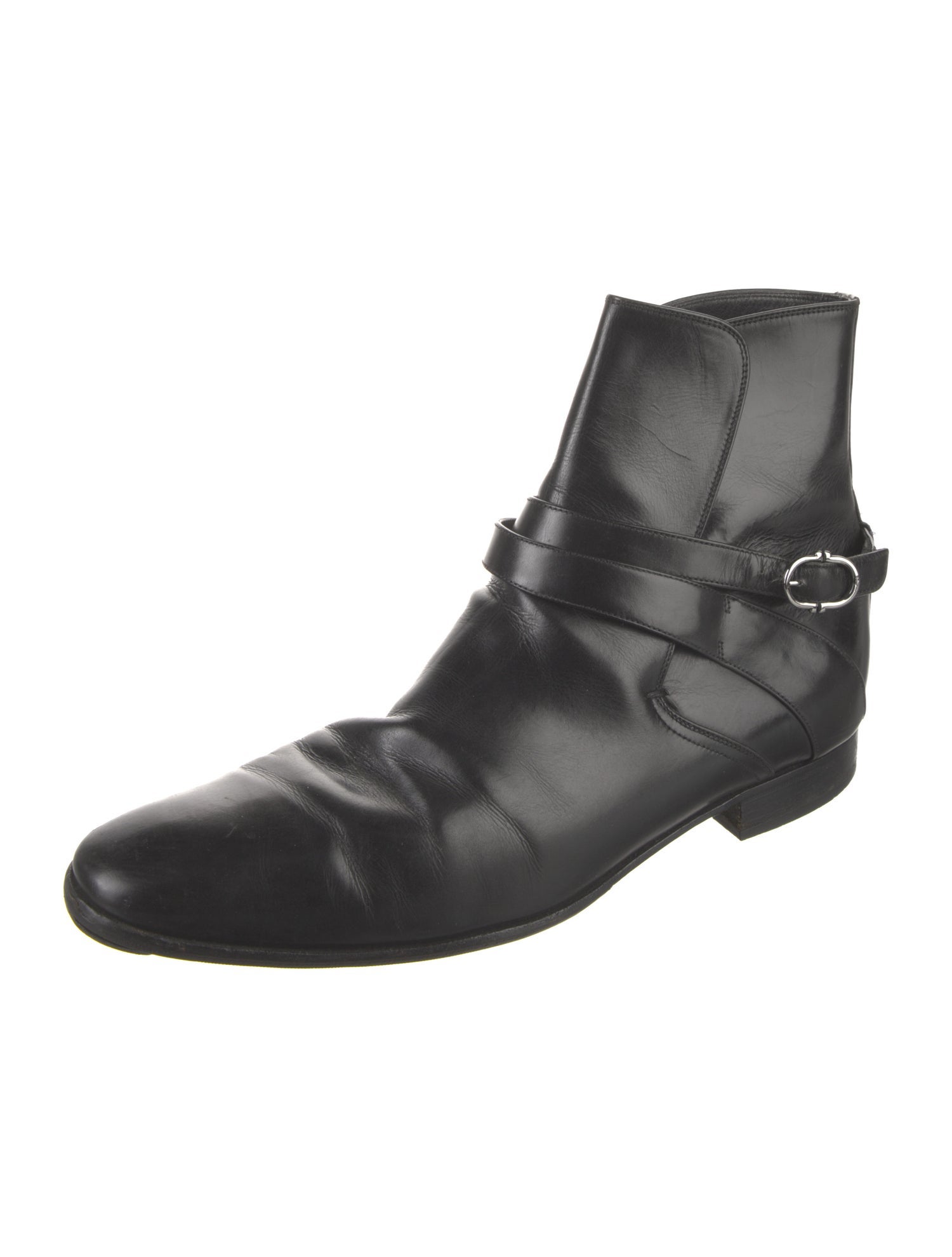 Salvatore Ferragamo Leather Moto Boots