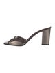 Salvatore Ferragamo Leather Fringe Trim Accent Slides