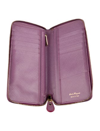 Salvatore Ferragamo Leather Printed Continental Wallet