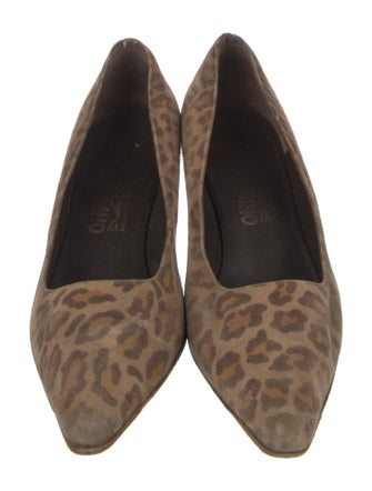Salvatore Ferragamo Suede Animal Print Pumps