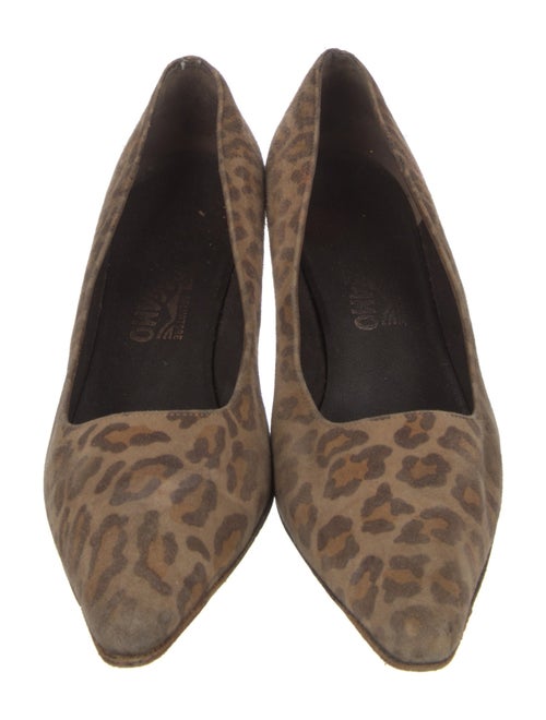 Salvatore Ferragamo Suede Animal Print Pumps
