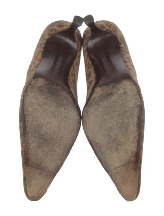Salvatore Ferragamo Suede Animal Print Pumps