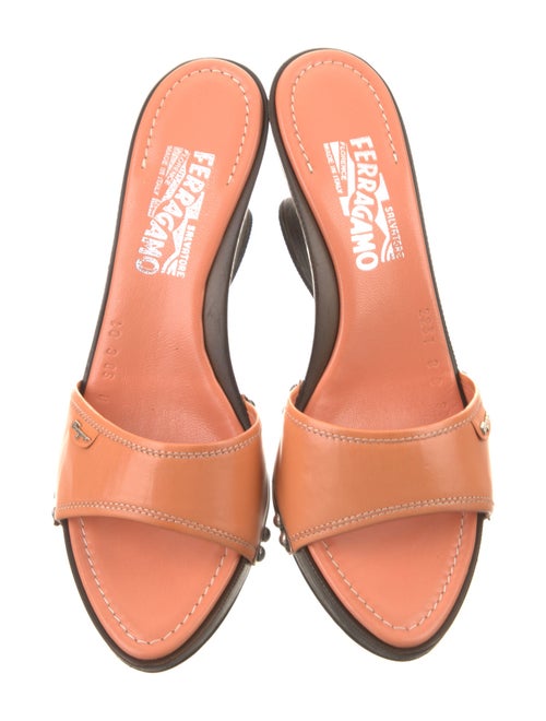 Salvatore Ferragamo Leather Leather Trim Embellishment Slides