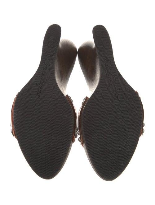 Salvatore Ferragamo Leather Leather Trim Embellishment Slides