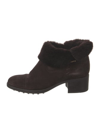 Salvatore Ferragamo Suede Fur Trim Boots