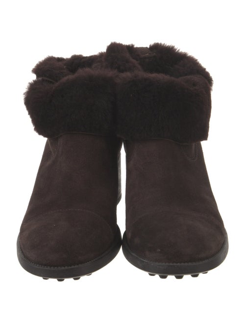 Salvatore Ferragamo Suede Fur Trim Boots