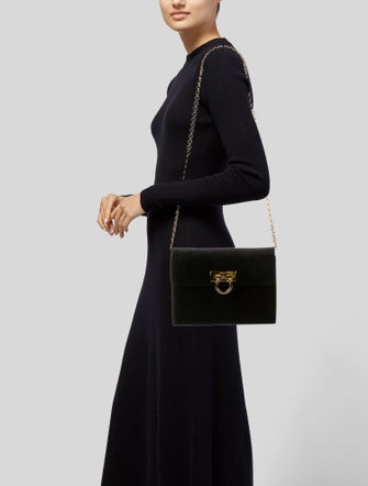 Salvatore Ferragamo Velvet Shoulder Bag