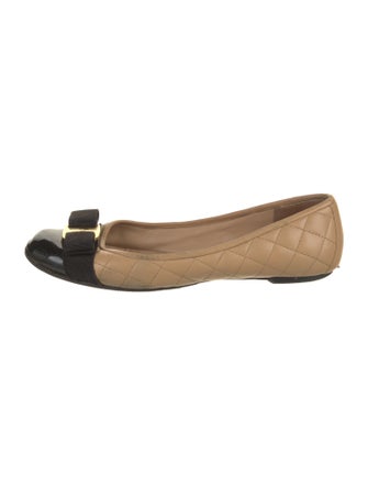 Salvatore Ferragamo Quilted Pattern Leather Flats
