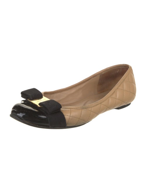 Salvatore Ferragamo Quilted Pattern Leather Flats