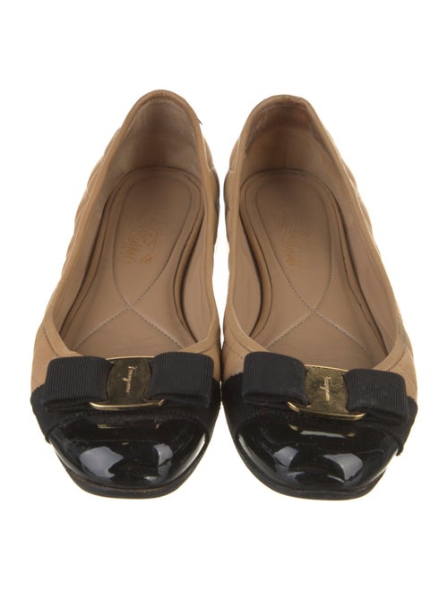 Salvatore Ferragamo Quilted Pattern Leather Flats