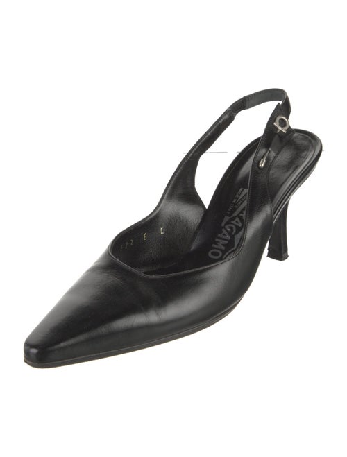 Salvatore Ferragamo Gancini Logo Leather Slingback Pumps