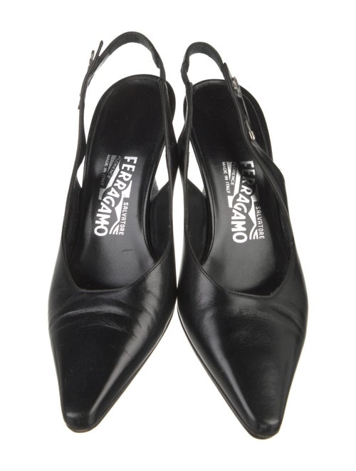 Salvatore Ferragamo Gancini Logo Leather Slingback Pumps